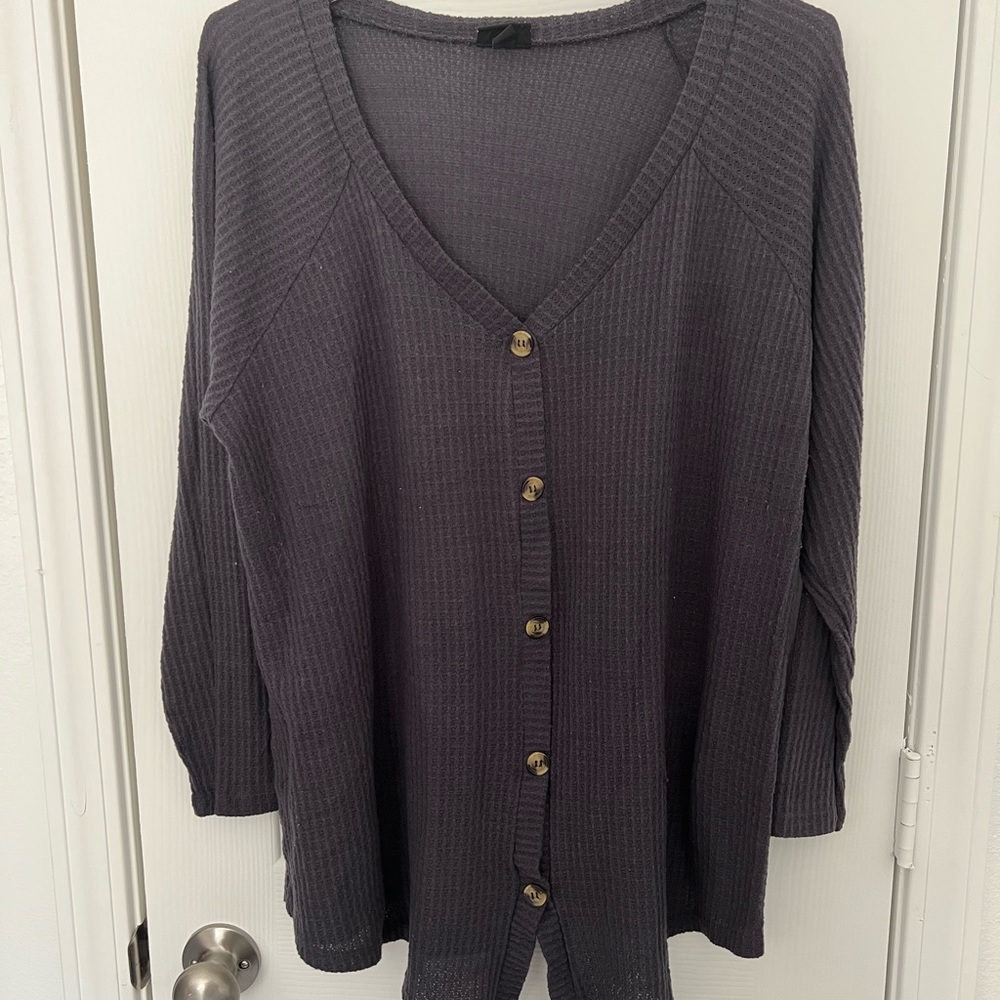 Dark Blue Torrid Button Down Sweater - image 1